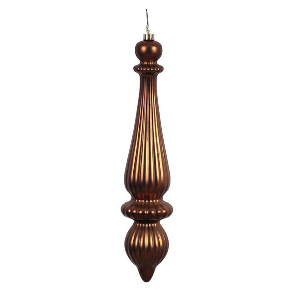14" Mocha Matte Finial Drop Ornament (2 pack)