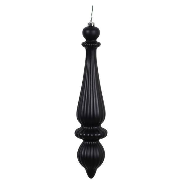 14" Black Matte Finial Drop Ornament (2 pack)