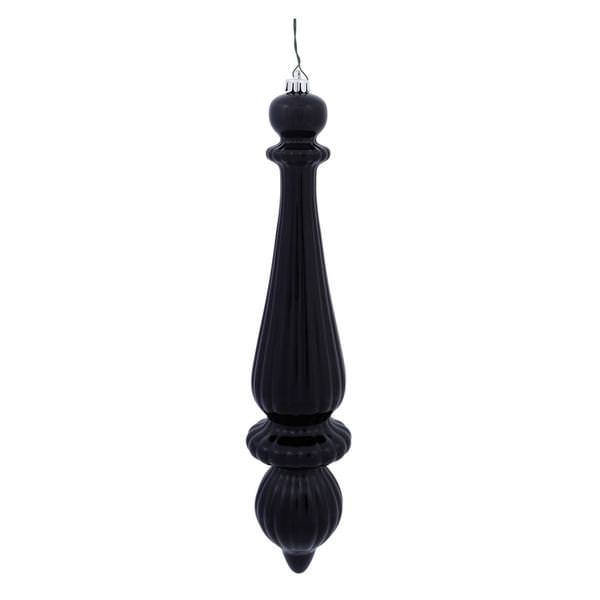 14" Black Shiny Finial Drop Ornament (2 pack)