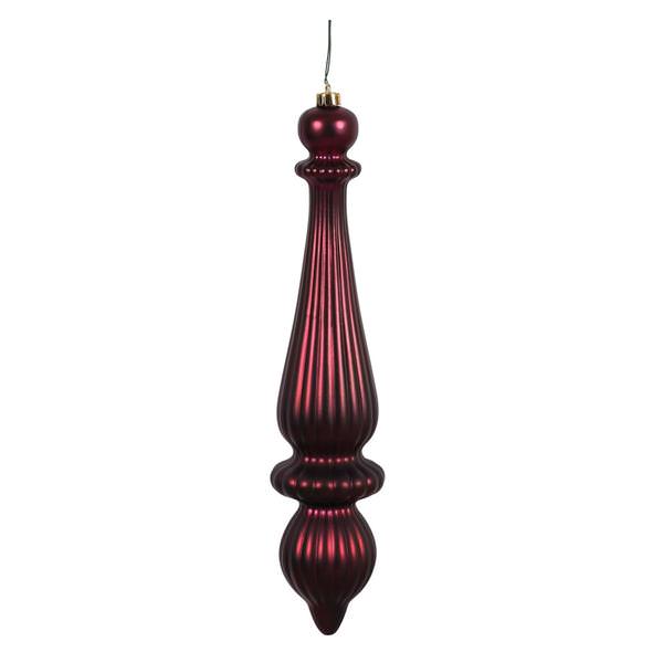 14" Wine Matte Finial Drop Ornament (2 pack)