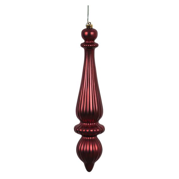 14" Wine Shiny Finial Drop Ornament (2 pack)