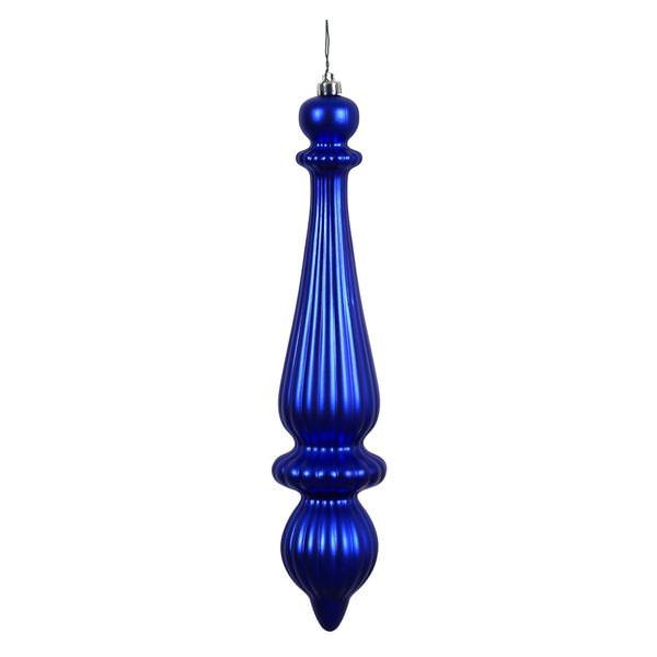14" Cobalt Matte Finial Drop Ornament (2 pack)