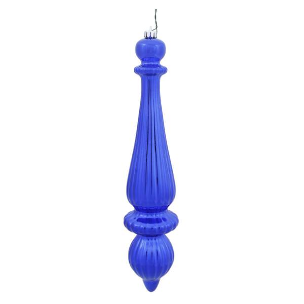 14" Cobalt Shiny Finial Drop Ornament (2 pack)
