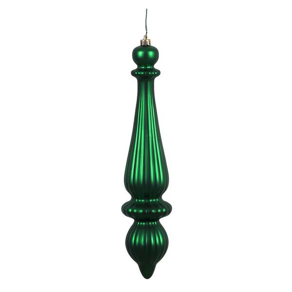 14" Emerald Matte Finial Drop Ornament (2 pack)