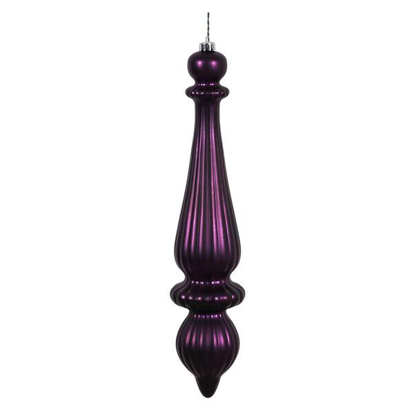 14" Plum Matte Finial Drop Ornament (2 pack)