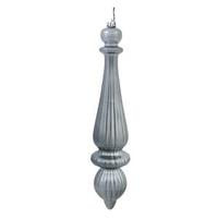 Vickerman 14" Pewter Shiny Finial Drop Ornament (2 pack)