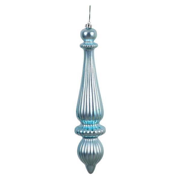 14" Baby Blue Matte Finial Drop Ornament (2 pack)
