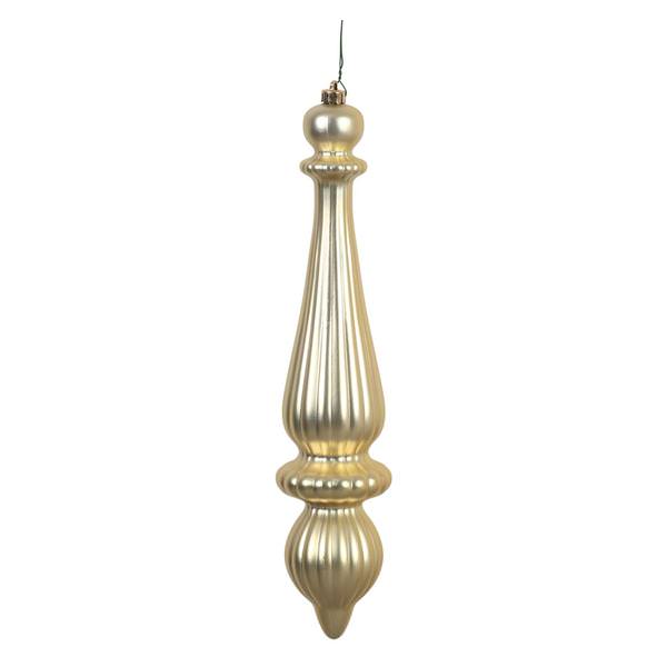 14" Champagne Matte Finial Drop Ornament (2 pack)