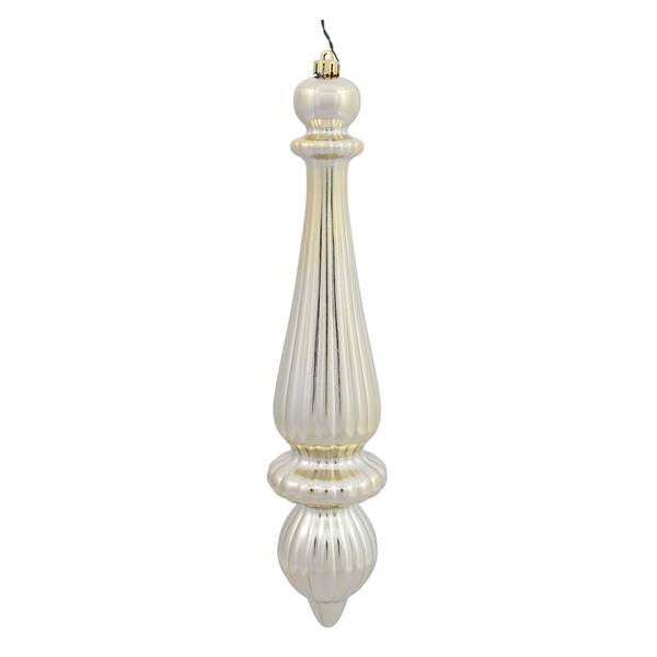 14" Champagne Shiny Finial Drop Ornament (2 pack)
