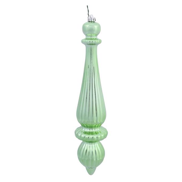 14" Celadon Shiny Finial Drop Ornament (2 pack)
