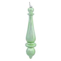 Vickerman 14" Celadon Shiny Finial Drop Ornament (2 pack)