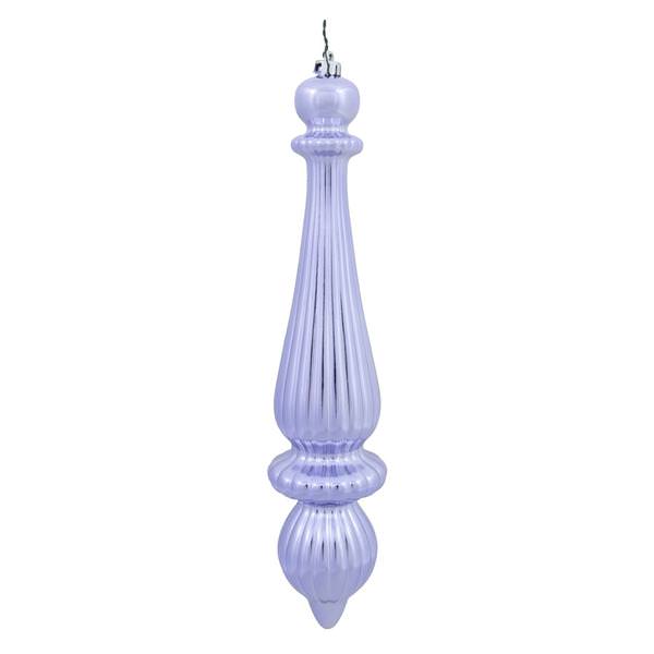 14" Steel Blue Shiny Finial Drop Ornament (2 pack)