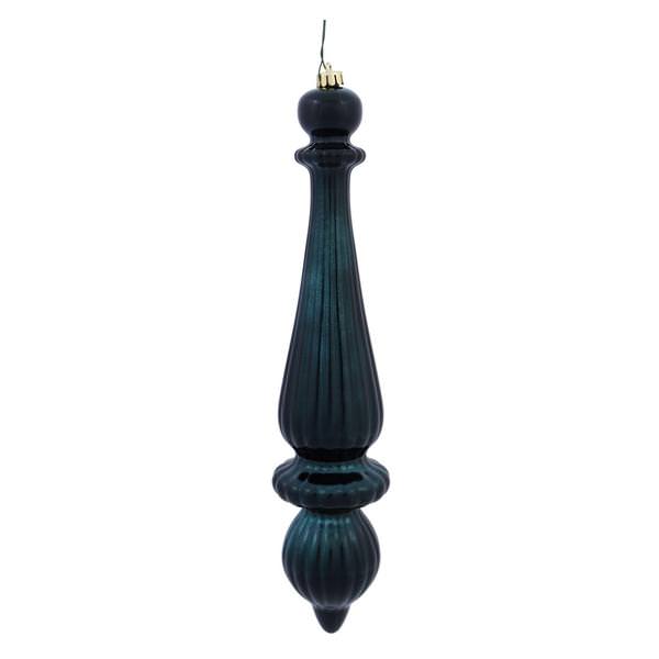 14" Midnight Green Shiny Finial Drop Ornament (2 pack)