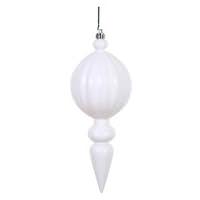 Vickerman 8" White Matte Finial Ornament (6 pack)