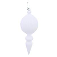 Vickerman 8" White Shiny Finial Ornament (6 pack)