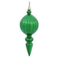 Vickerman 8" Green Shiny Finial Ornament (6 pack)