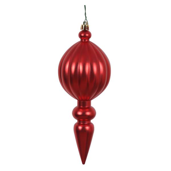8" Burgundy Matte Finial Ornament (6 pack)