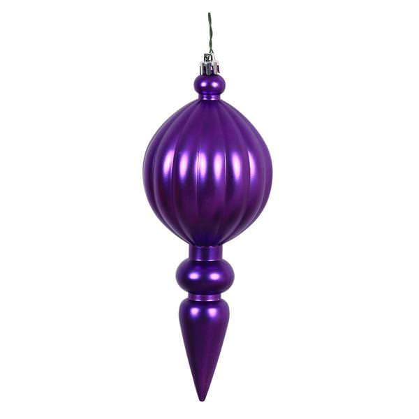 8" Purple Matte Finial Ornament (6 pack)
