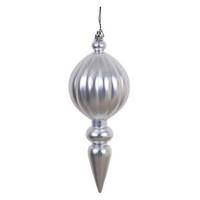 Vickerman 8" Silver Matte Finial Ornament (6 pack)