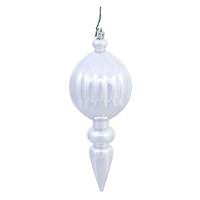 Vickerman 8" Silver Shiny Finial Ornament (6 pack)