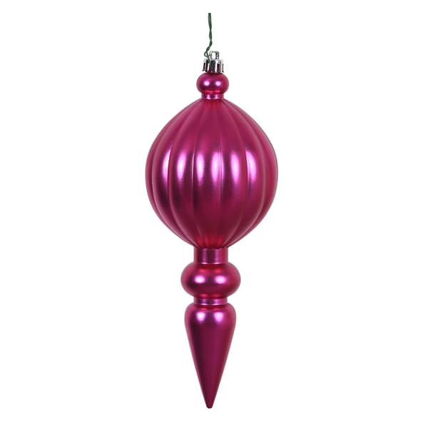 8" Magenta Matte Finial Ornament (6 pack)