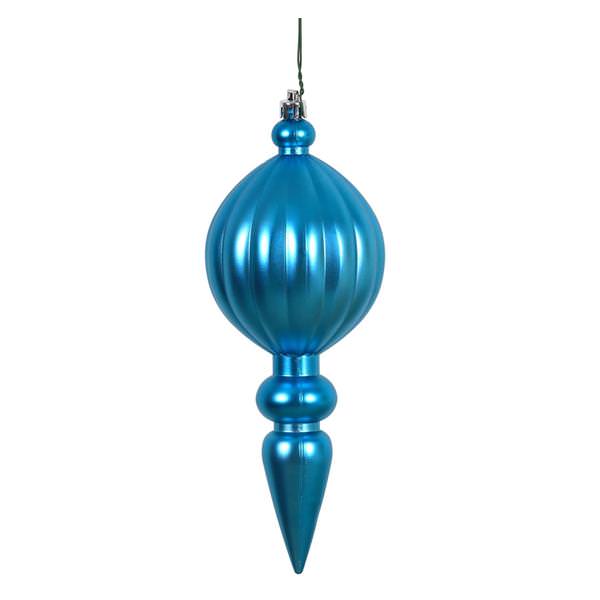 8" Turquoise Matte Finial Ornament (6 pack)