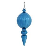 Vickerman 8" Turquoise Shiny Finial Ornament (6 pack)
