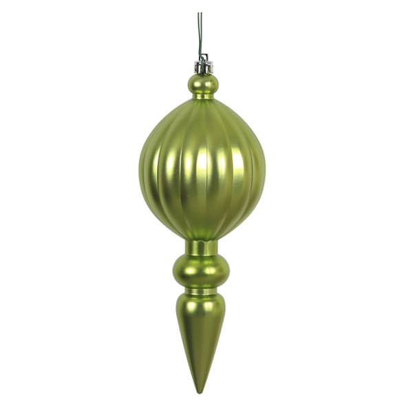 8" Lime Matte Finial Ornament (6 pack)