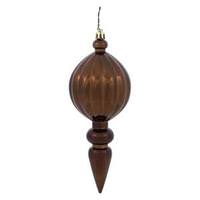 Vickerman 8" Chocolate Shiny Finial Ornament (6 pack)