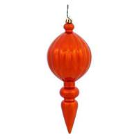 Vickerman 8" Burnished Orange Shiny Finial Ornament (6 pack)