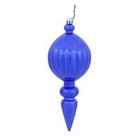 Vickerman 8" Cobalt Shiny Finial Ornament (6 pack)
