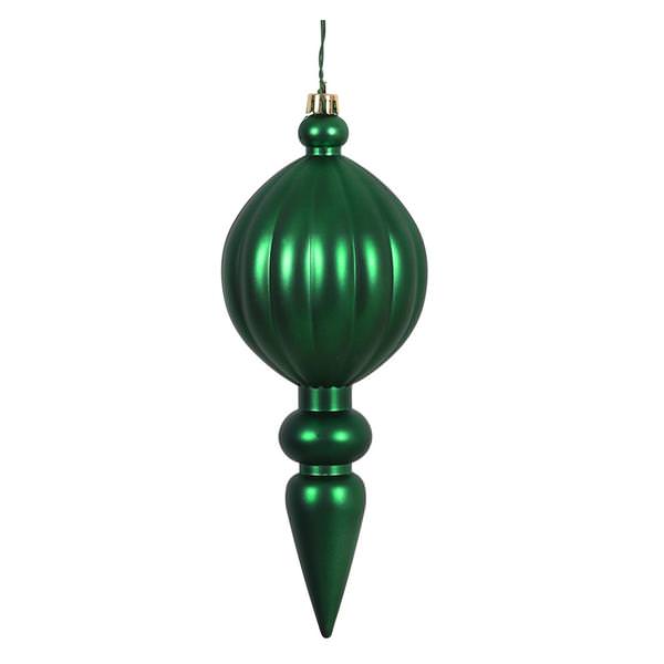 8" Emerald Matte Finial Ornament (6 pack)