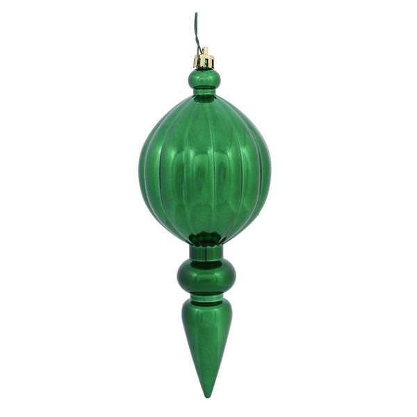 8" Emerald Shiny Finial Ornament (6 pack)