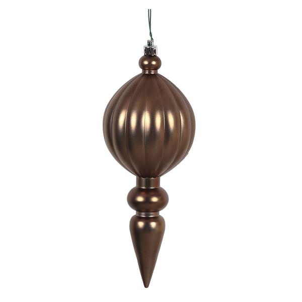 8" Pewter Matte Finial Ornament (6 pack)