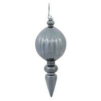 Vickerman 8" Pewter Shiny Finial Ornament (6 pack)