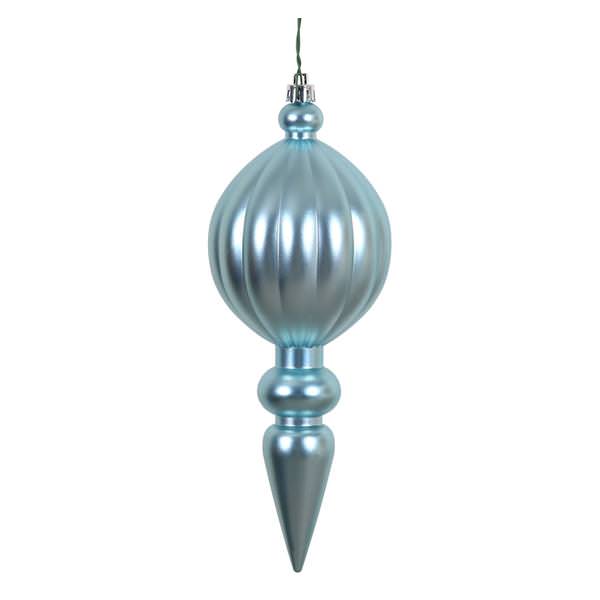 8" Baby Blue Matte Finial Ornament (6 pack)