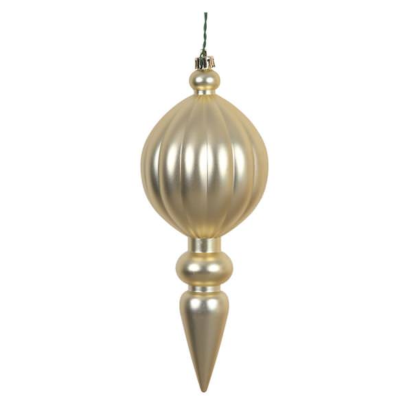 8" Champagne Matte Finial Ornament (6 pack)
