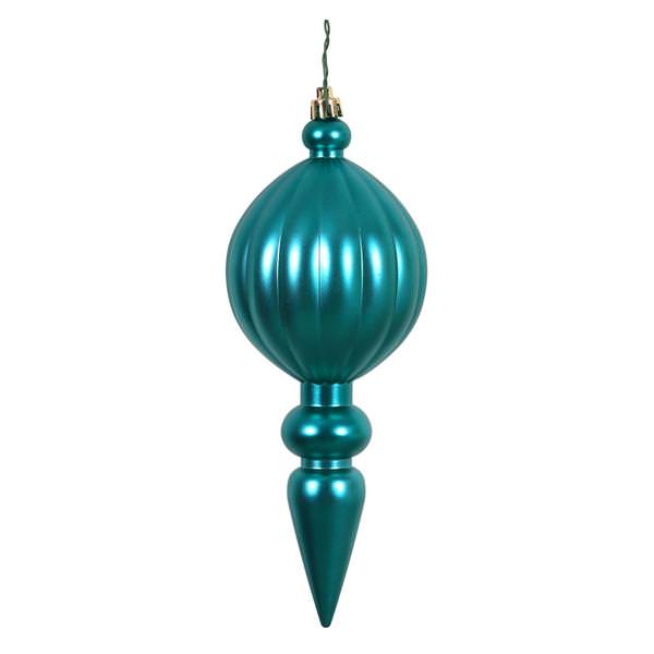 8" Teal Matte Finial Ornament (6 pack)