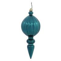 Vickerman 8" Teal Shiny Finial Ornament (6 pack)