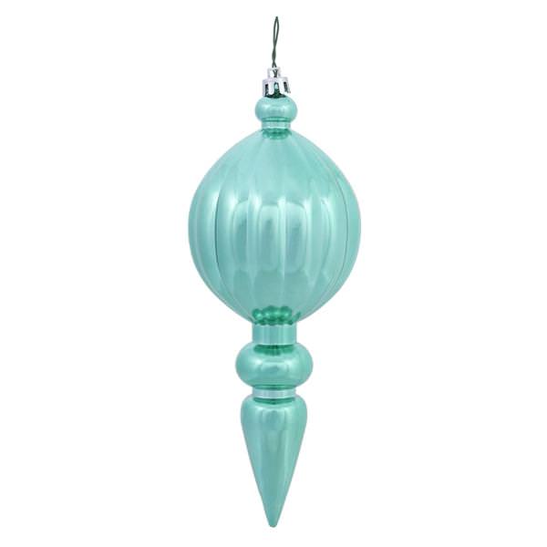 8" Seafoam Shiny Finial Ornament (6 pack)
