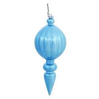 Vickerman 8" Sea Blue Shiny Finial Ornament (6 pack)