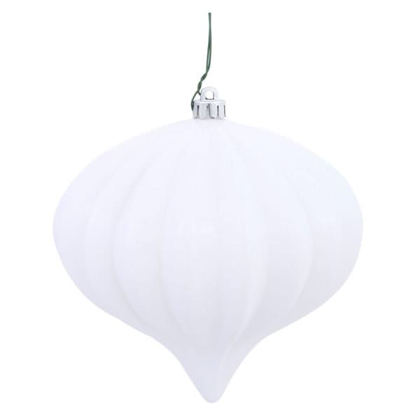 5.7" White Shiny Onion Ornament (3 pack)