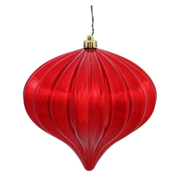 5.7" Red Shiny Onion Ornament (3 pack)