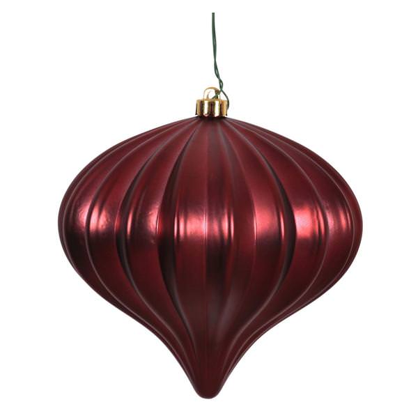 5.7" Burgundy Matte Onion Ornament (3 pack)