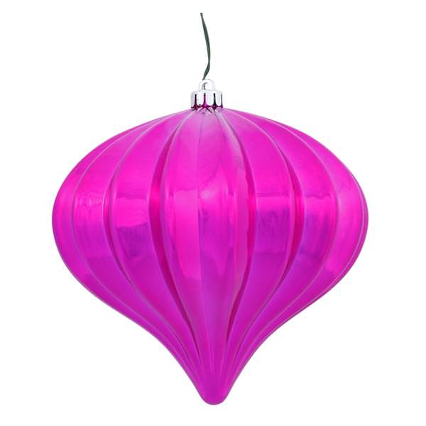 5.7" Orchid Shiny Onion Ornament (3 pack)