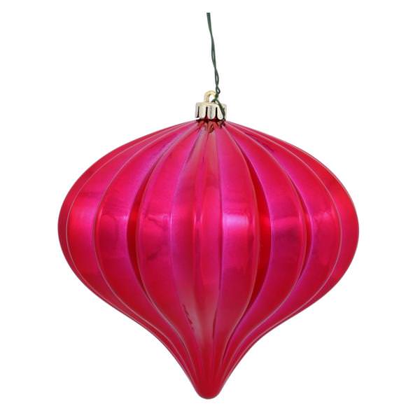 5.7" Magenta Shiny Onion Ornament (3 pack)