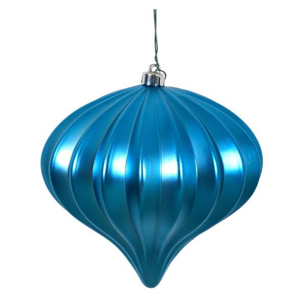 5.7" Turquoise Matte Onion Ornament (3 pack)