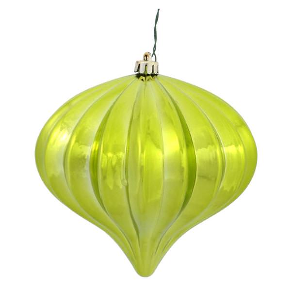 5.7" Lime Shiny Onion Ornament (3 pack)