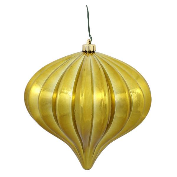 5.7" Olive Shiny Onion Ornament (3 pack)