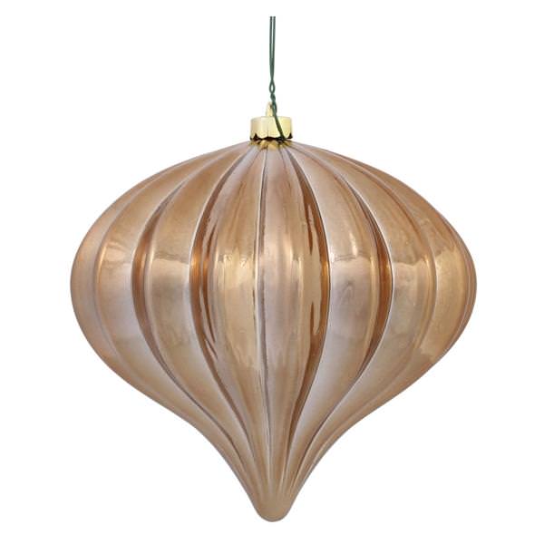 5.7" Mocha Shiny Onion Ornament (3 pack)